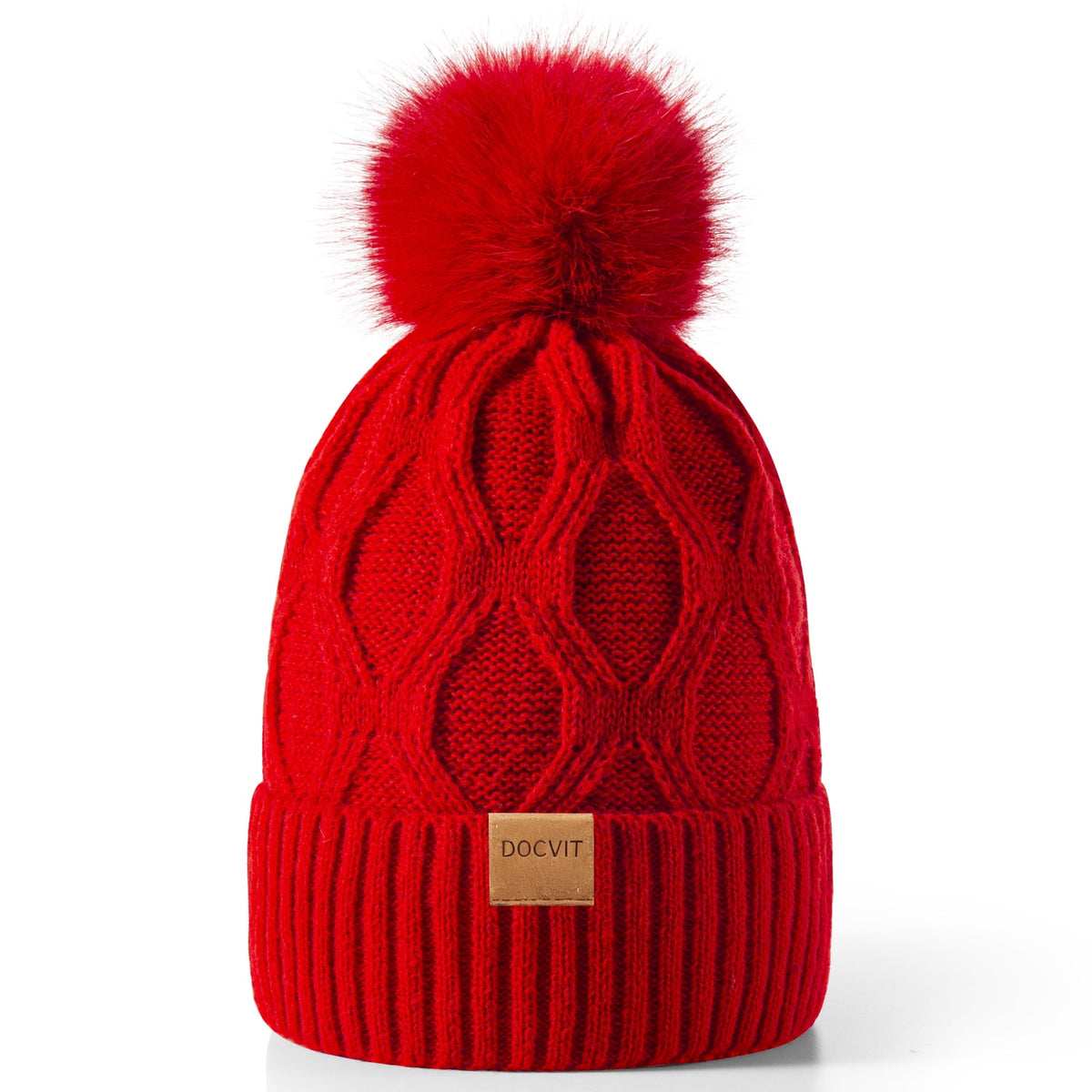 REDESS Womens Winter Beanie Hat with Warm Fleece Lined Black