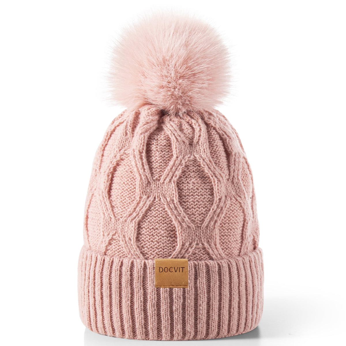 REDESS Womens Winter Beanie Hat with Warm Fleece Lined Black