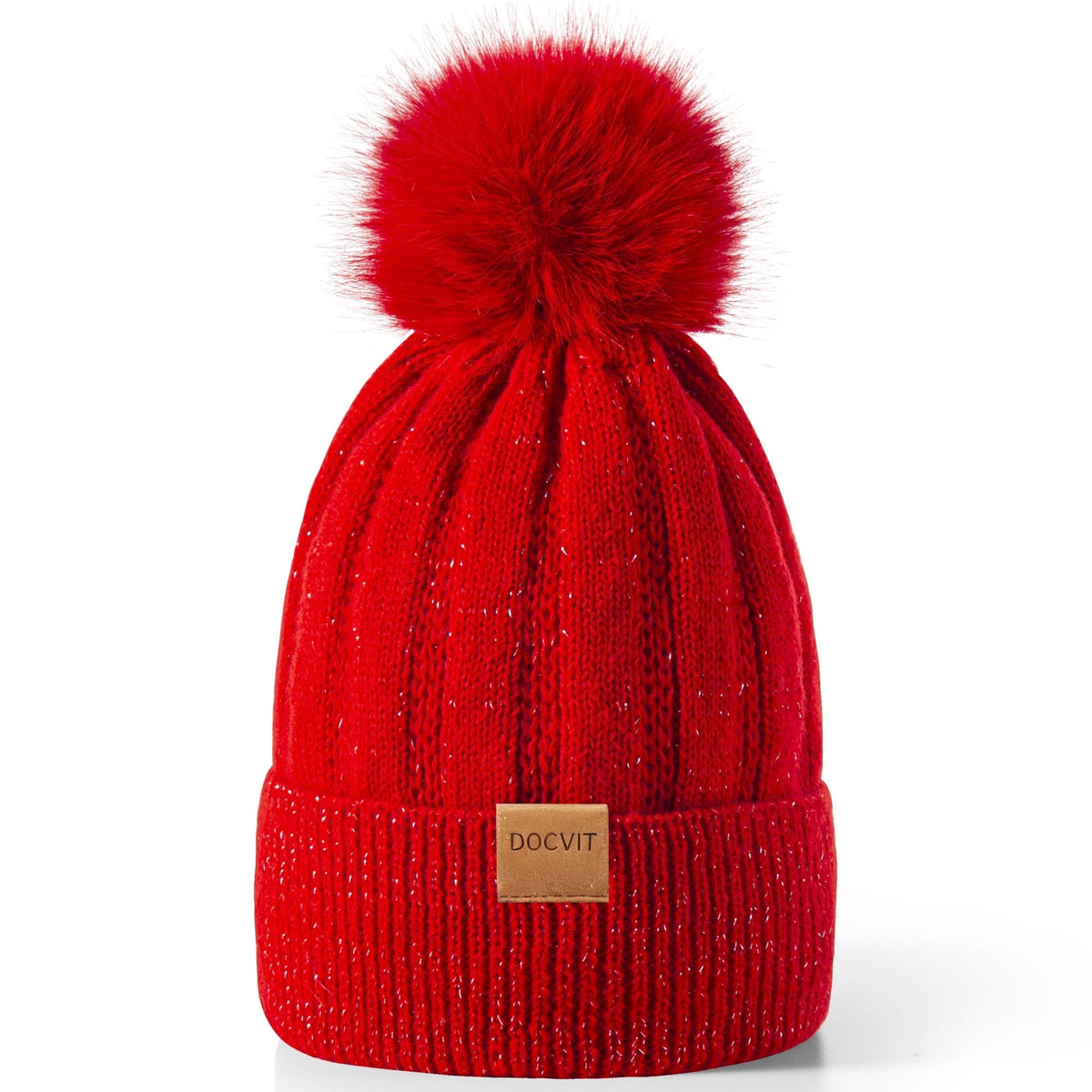 REDESS Women's Winter Beanie Hat Warm Fleece Lined Thick Skull Hat,Black