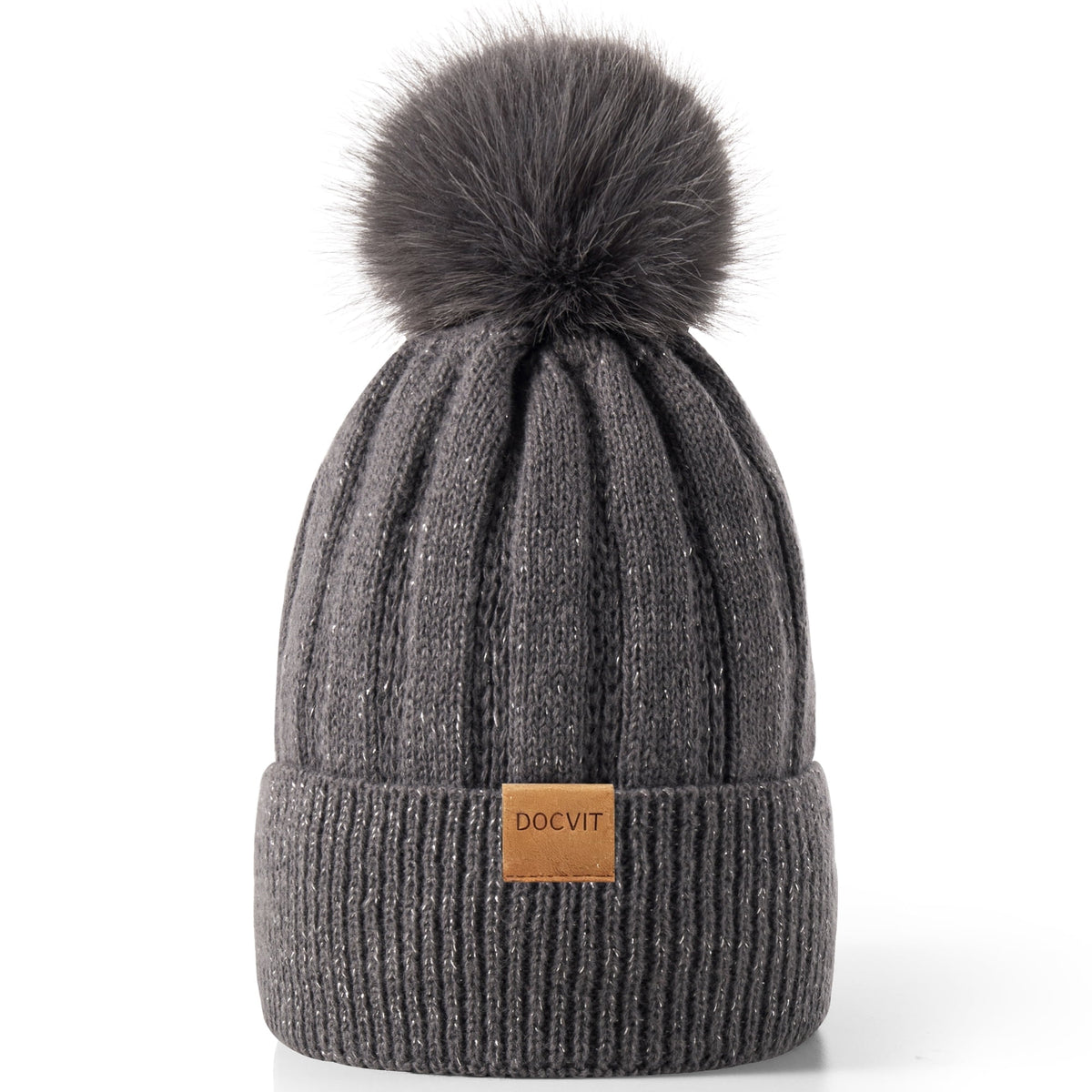REDESS Women's Winter Beanie Hat Warm Fleece Lined Thick Skull Hat,Black