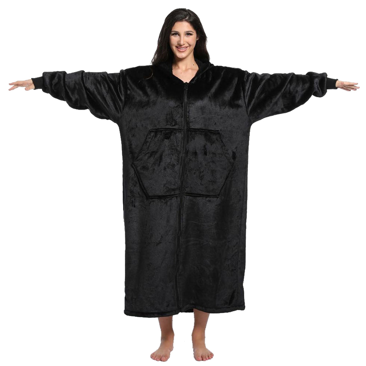 REDESS Oversized Wearable Blanket Hoodie Sweatshirt for Adults Women Men-Dark Grey
