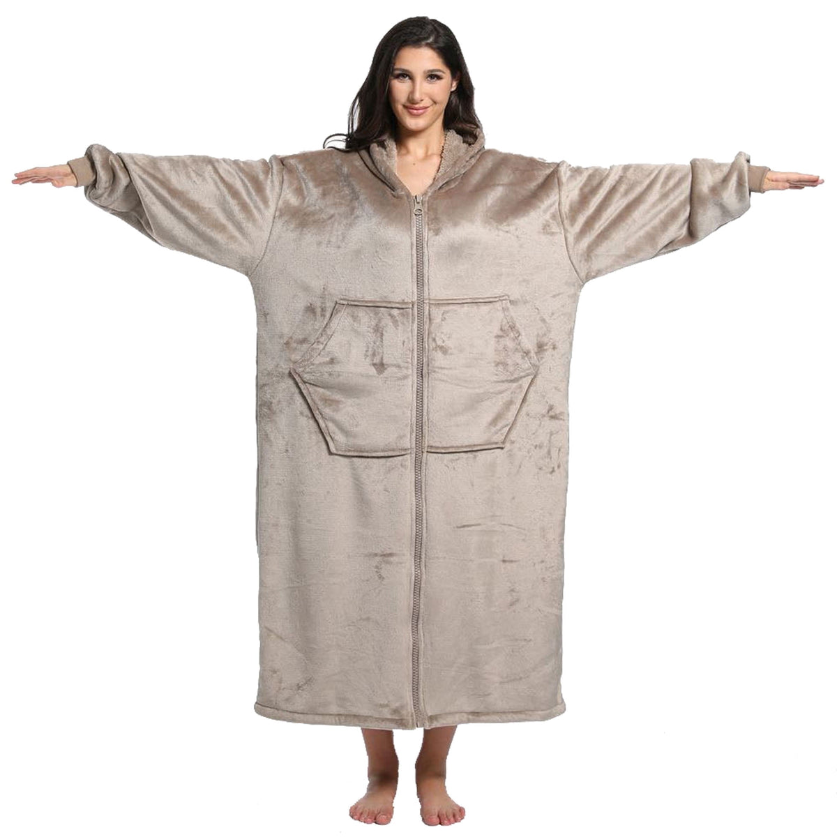 REDESS Oversized Wearable Blanket Hoodie Sweatshirt for Adults Women Men-Dark Grey