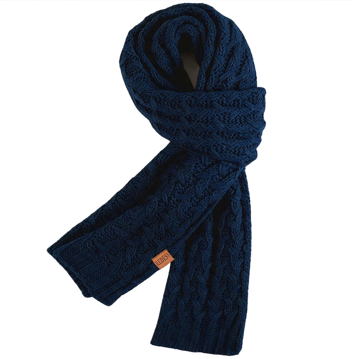 REDESS Women's Winter Scarf, Adult Warm Long Chunky Knit Scarves for Women, Black