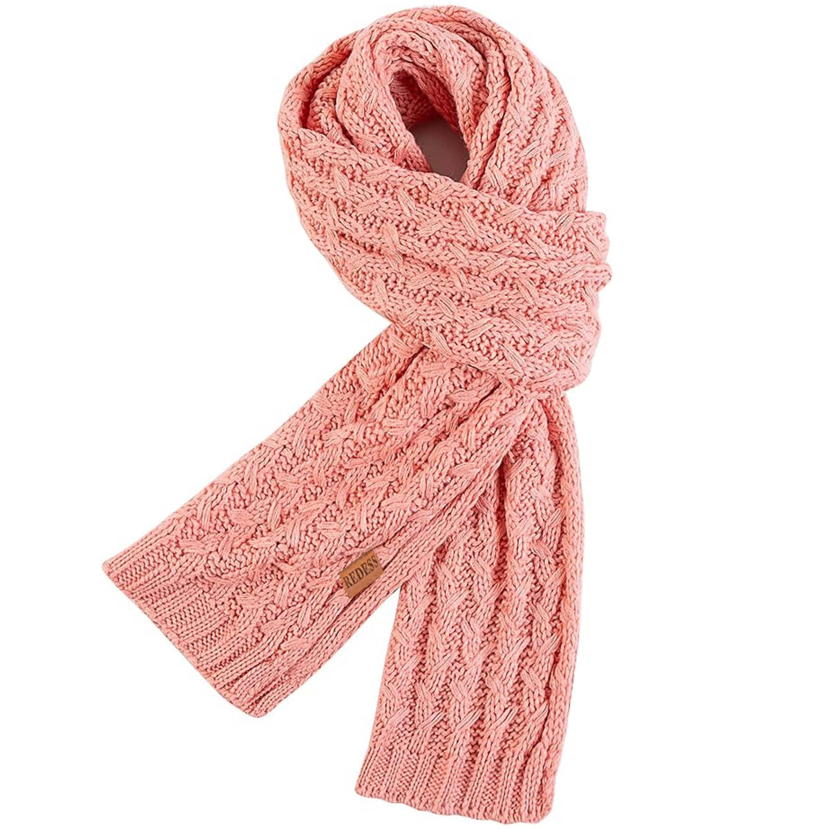 REDESS Women's Winter Scarf, Adult Warm Long Chunky Knit Scarves for Women, Black