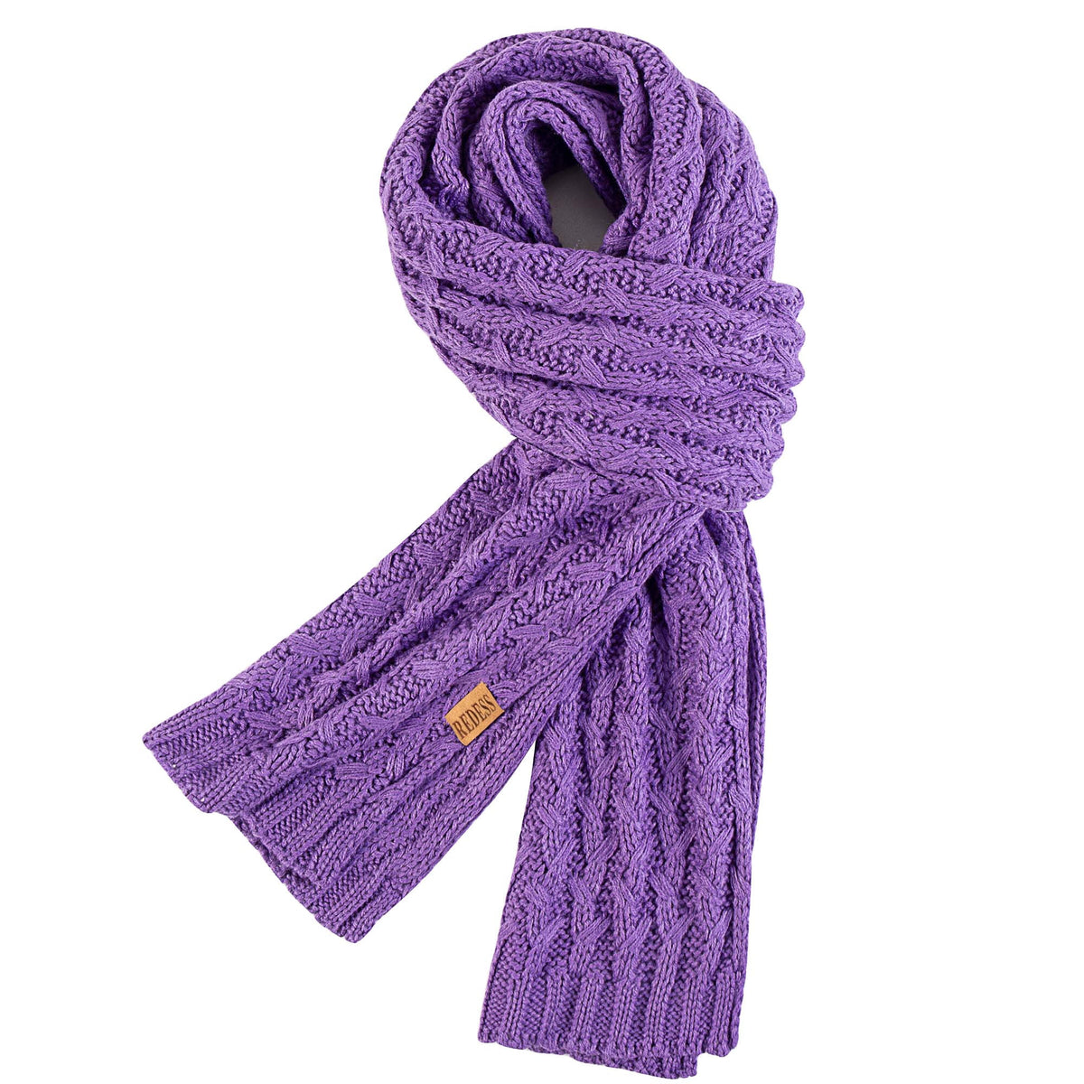 REDESS Women's Winter Scarf, Adult Warm Long Chunky Knit Scarves for Women, Black