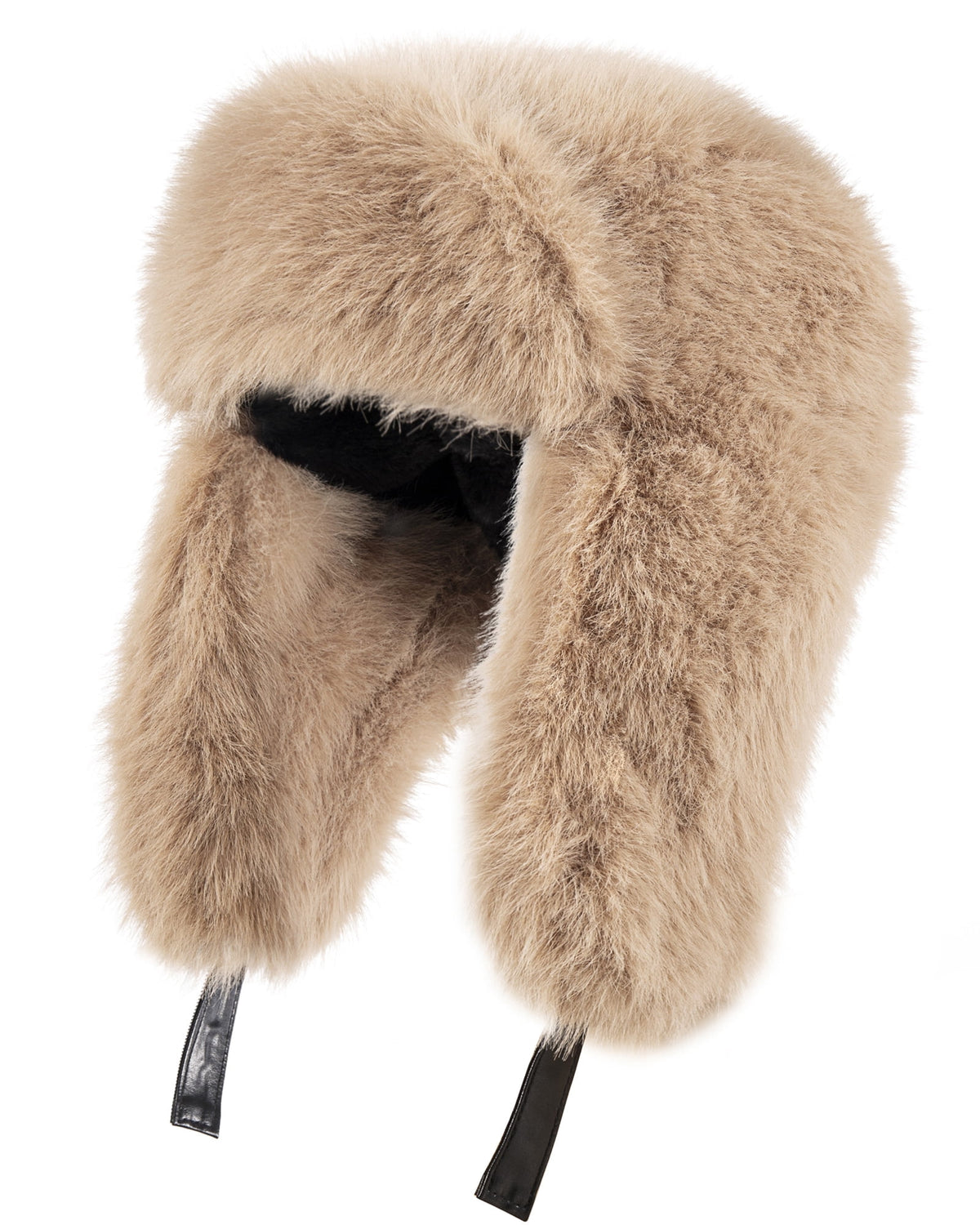 REDESS Women's Trapper Hat Winter Warm with Faux Fur and Ear Flaps Winter Hat,Black
