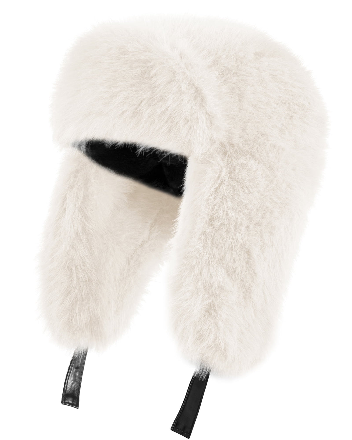 REDESS Women's Trapper Hat Winter Warm with Faux Fur and Ear Flaps Winter Hat,Black