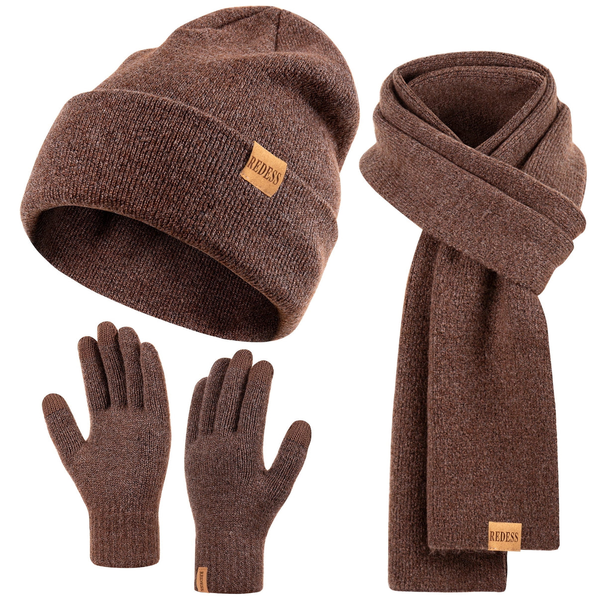 REDESS Women's Winter Beanie Hat, Scarf & Glove Sets for Women and Men-Dark Blue