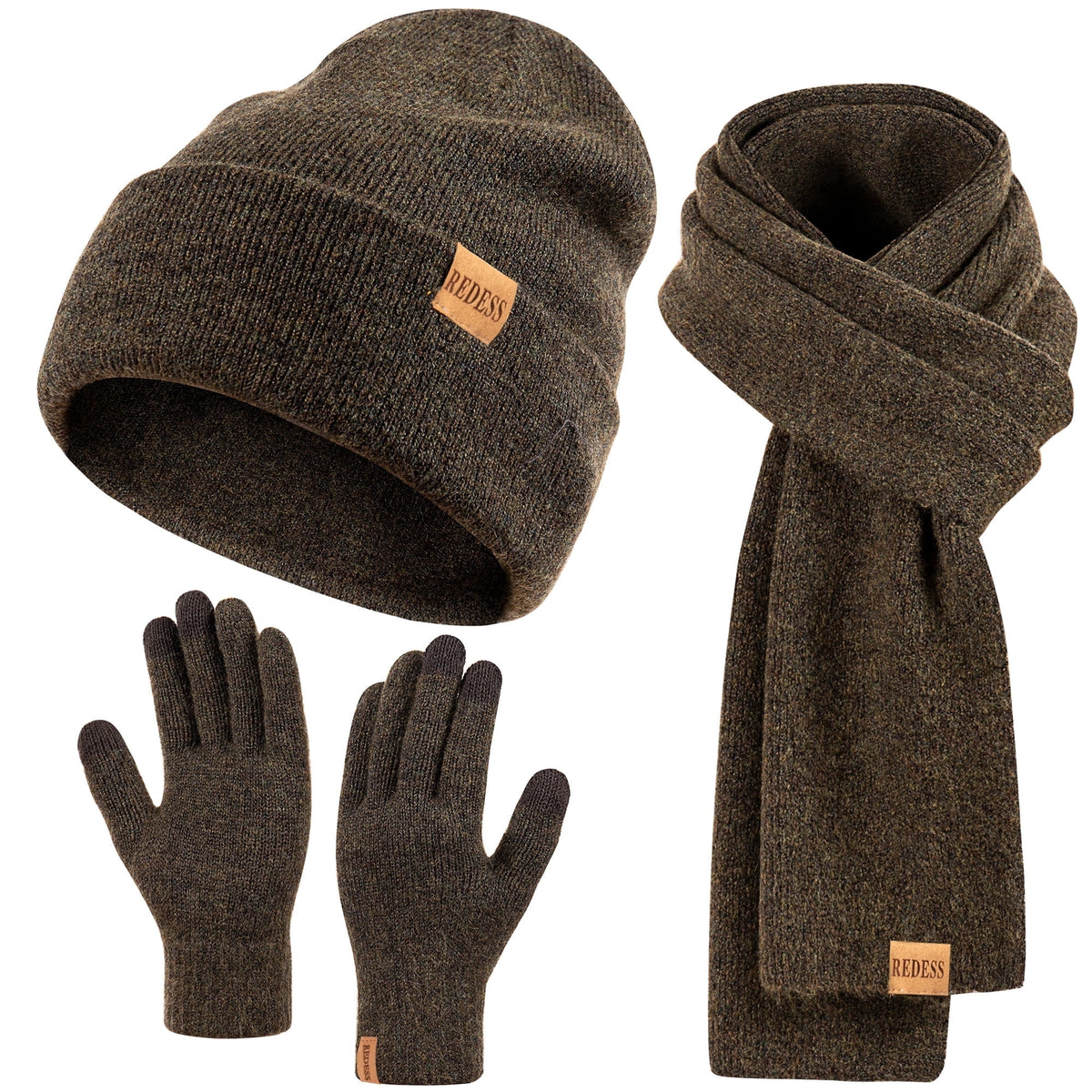 REDESS Women's Winter Beanie Hat, Scarf & Glove Sets for Women and Men-Dark Blue