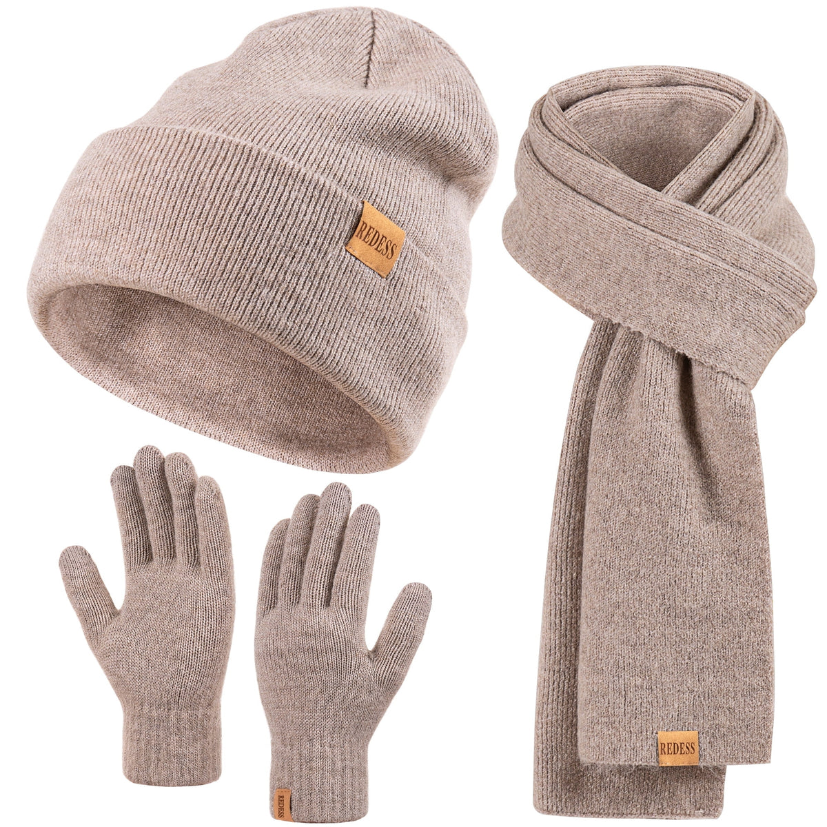 REDESS Women's Winter Beanie Hat, Scarf & Glove Sets for Women and Men-Dark Blue