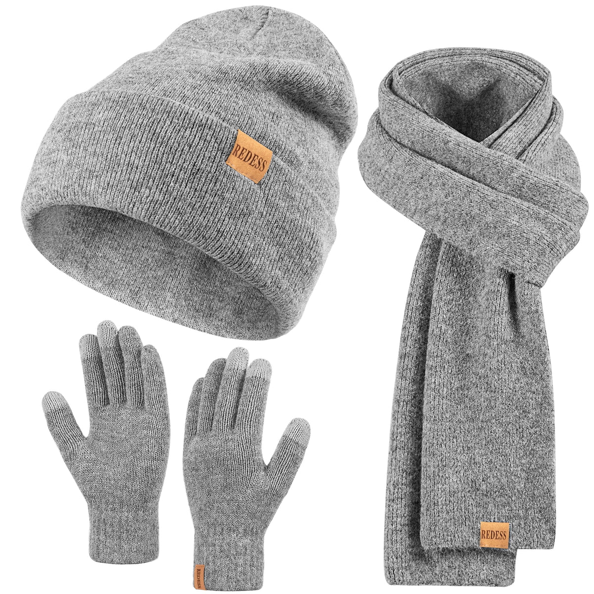 REDESS Women's Winter Beanie Hat, Scarf & Glove Sets for Women and Men-Dark Blue