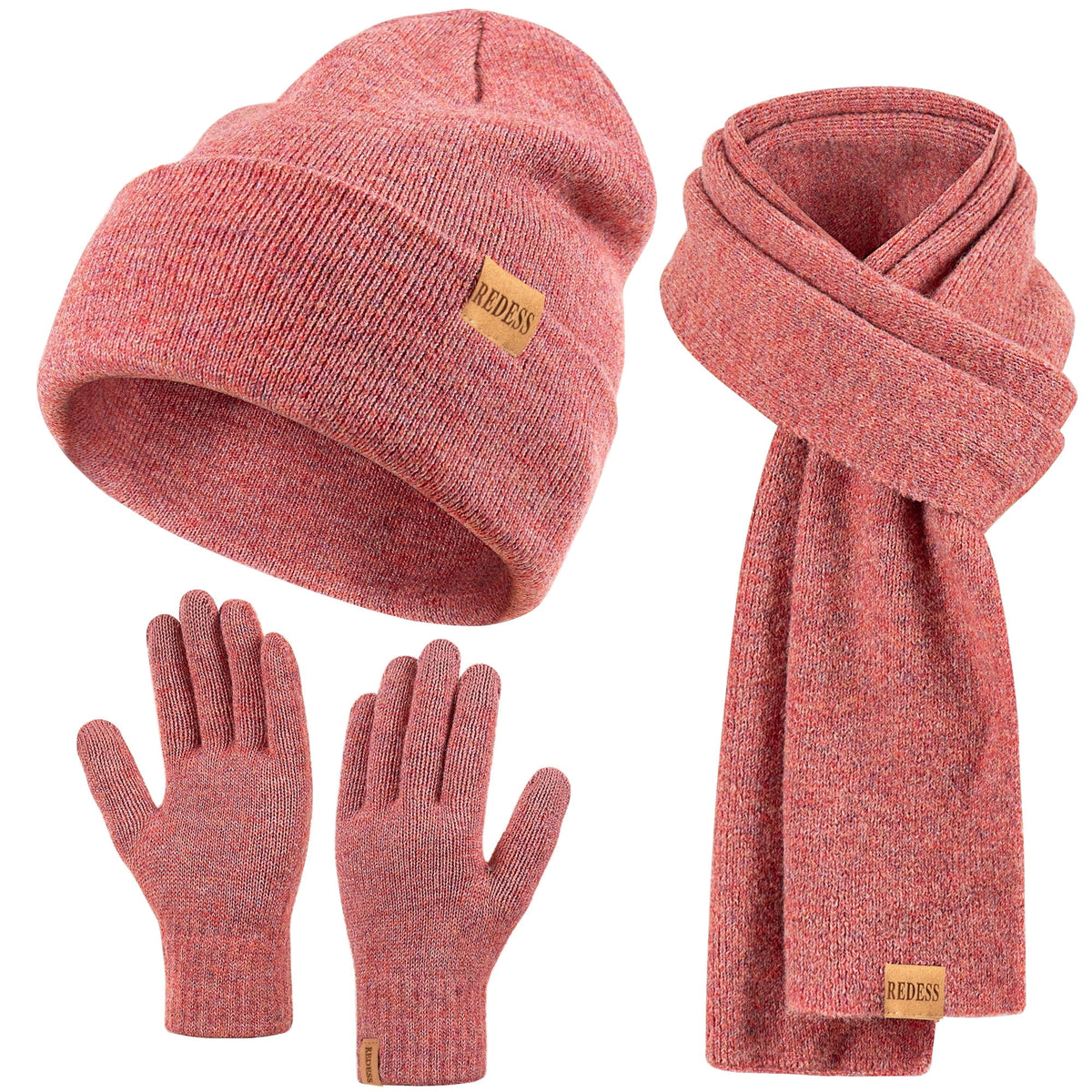 REDESS Women's Winter Beanie Hat, Scarf & Glove Sets for Women and Men-Dark Blue