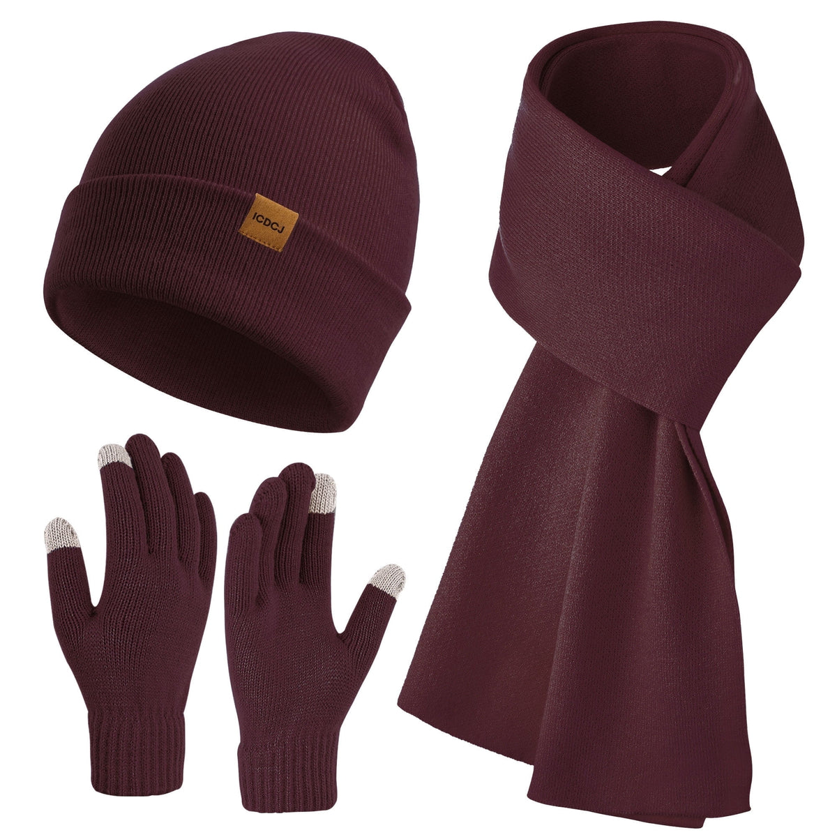 REDESS Winter Beanie Hat and Gloves Scarf Sets for Men and Women£¬Black