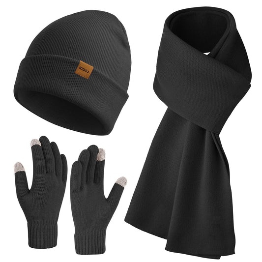 REDESS Winter Beanie Hat and Gloves Scarf Sets for Men and Women£¬Black