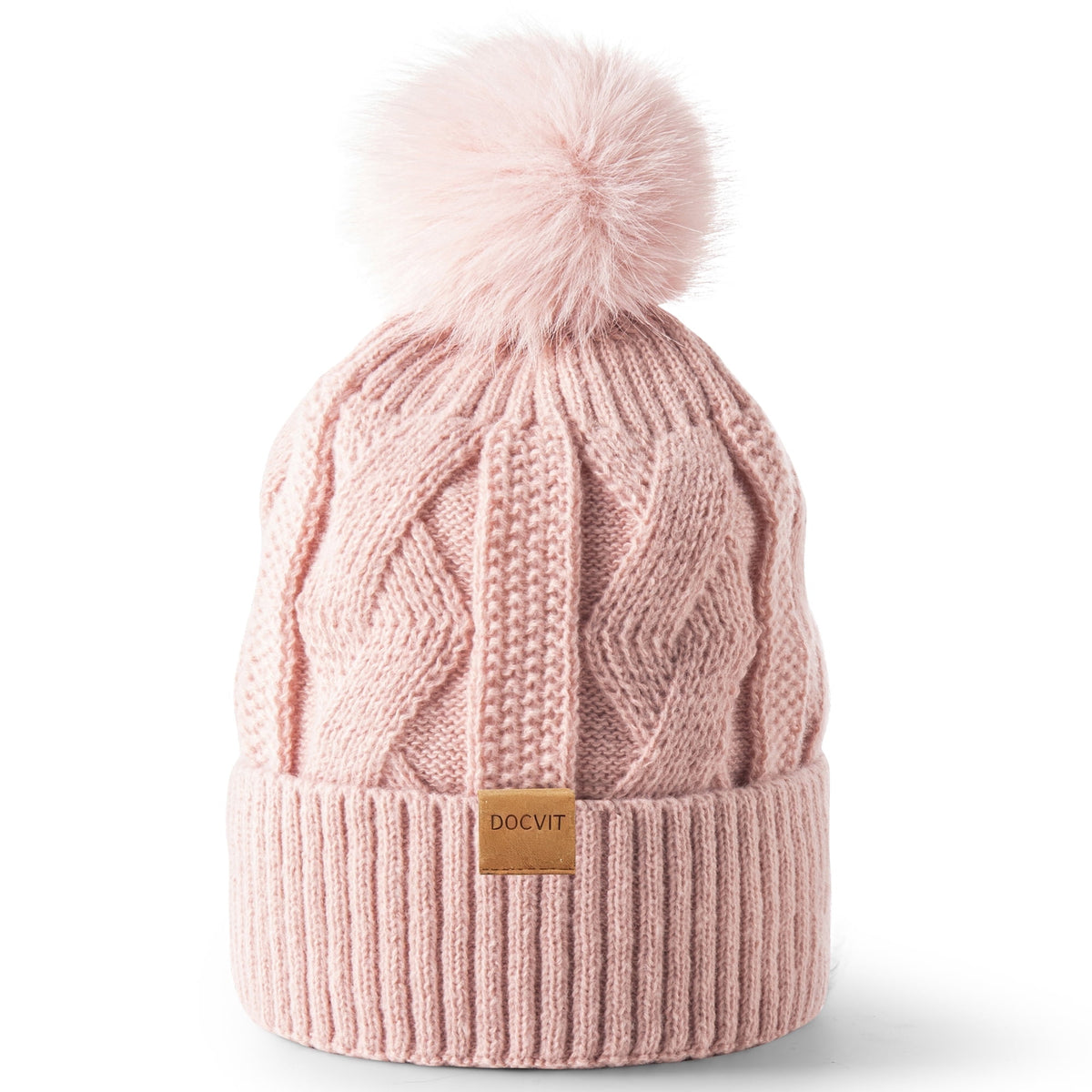 REDESS Beanie Hats for Women,Winter Warm Knitted Fleece Lined Hats Black
