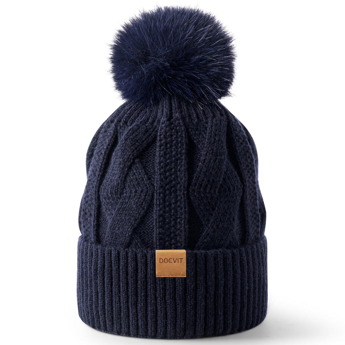 REDESS Beanie Hats for Women,Winter Warm Knitted Fleece Lined Hats Black