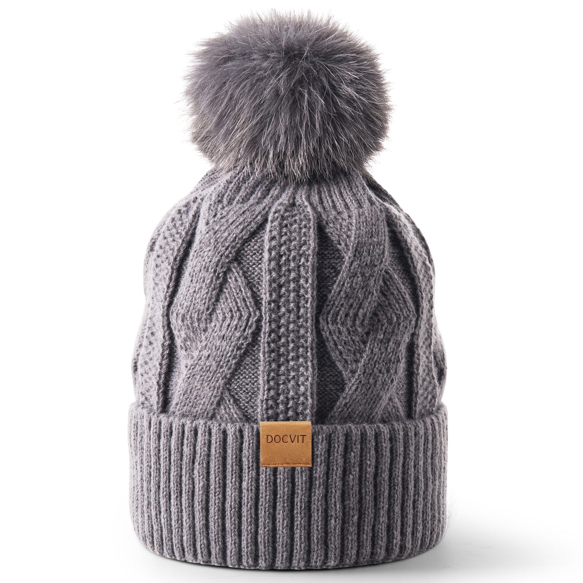 REDESS Beanie Hats for Women,Winter Warm Knitted Fleece Lined Hats Black