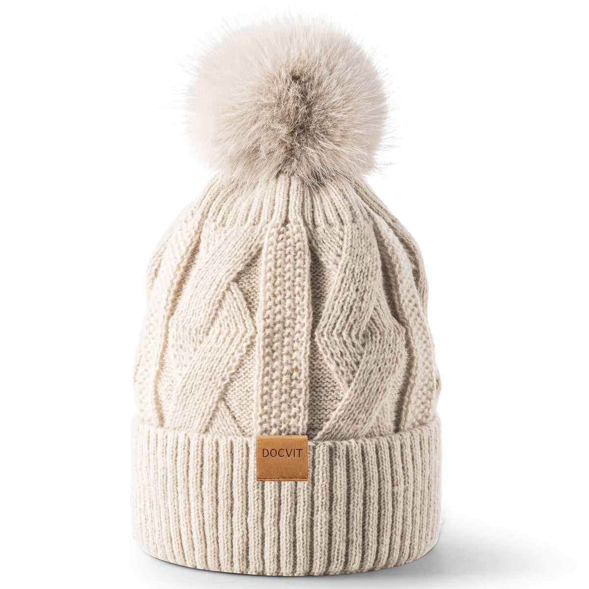 REDESS Beanie Hats for Women,Winter Warm Knitted Fleece Lined Hats Black