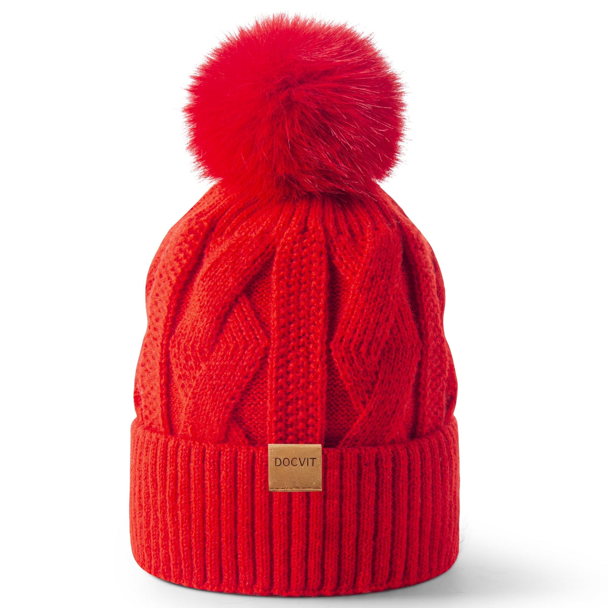 REDESS Beanie Hats for Women,Winter Warm Knitted Fleece Lined Hats Black