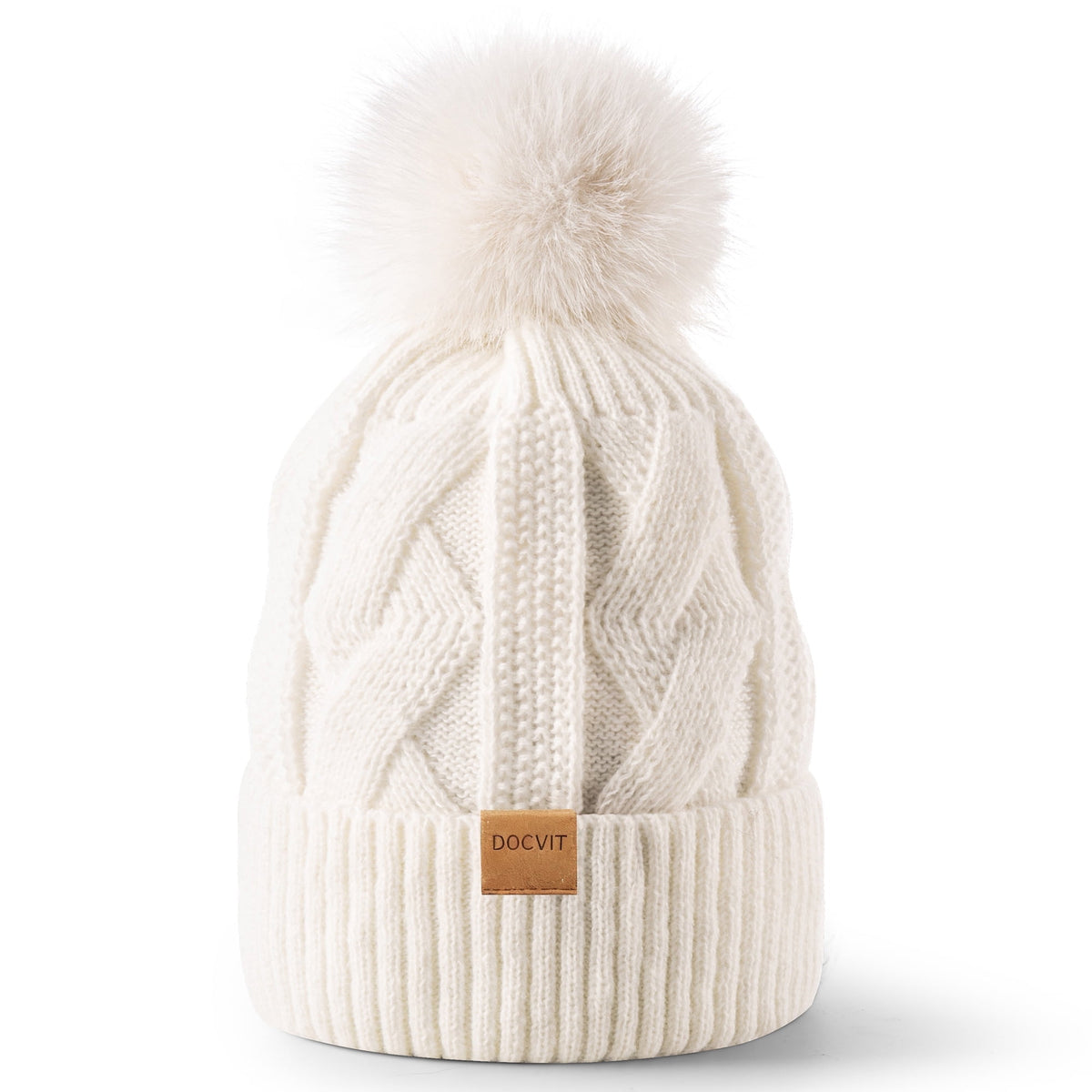 REDESS Beanie Hats for Women,Winter Warm Knitted Fleece Lined Hats Black