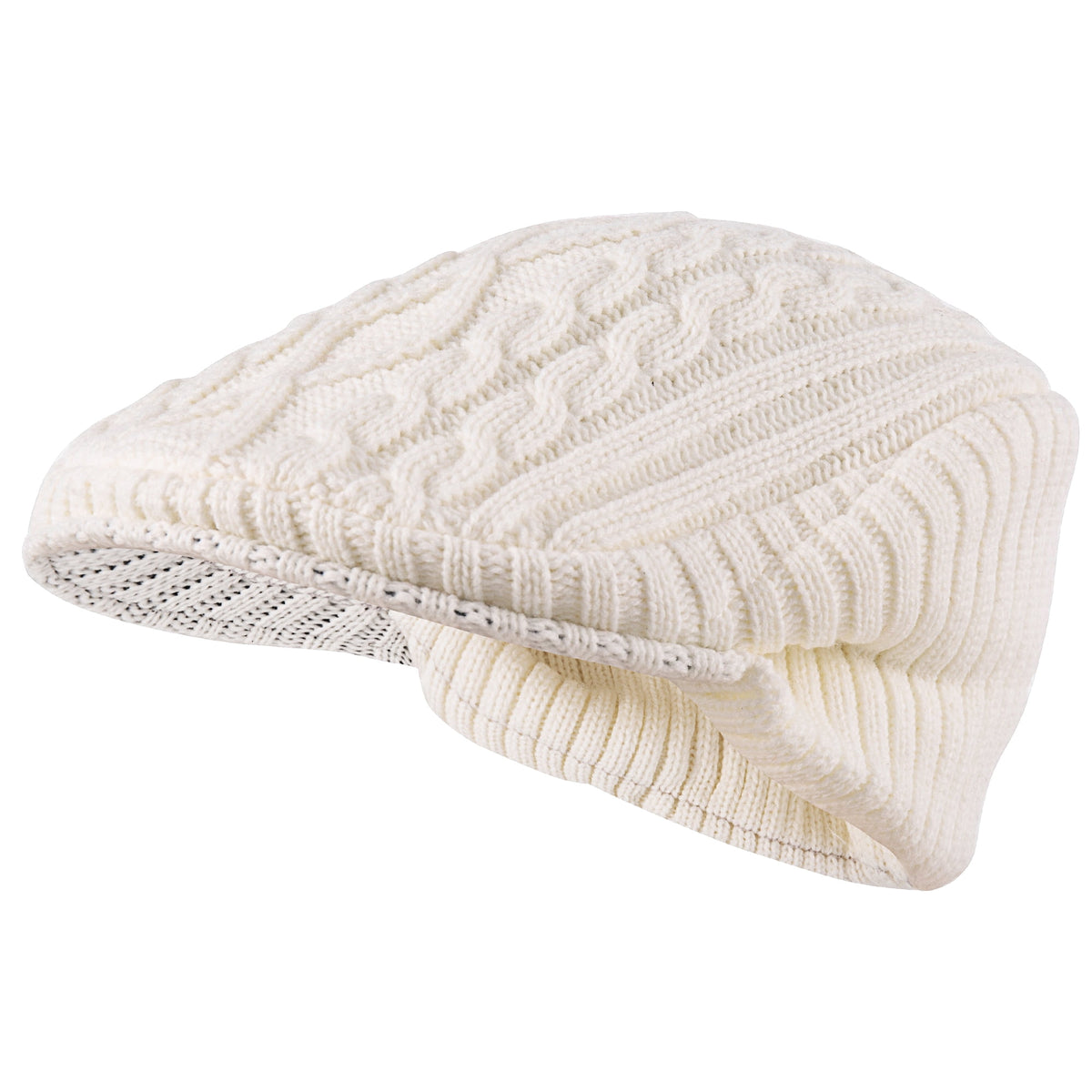REDESS Winter Beanies Hat for Women,Knit Brimmer Hat Slouchy Beanie Cap with Visor Black
