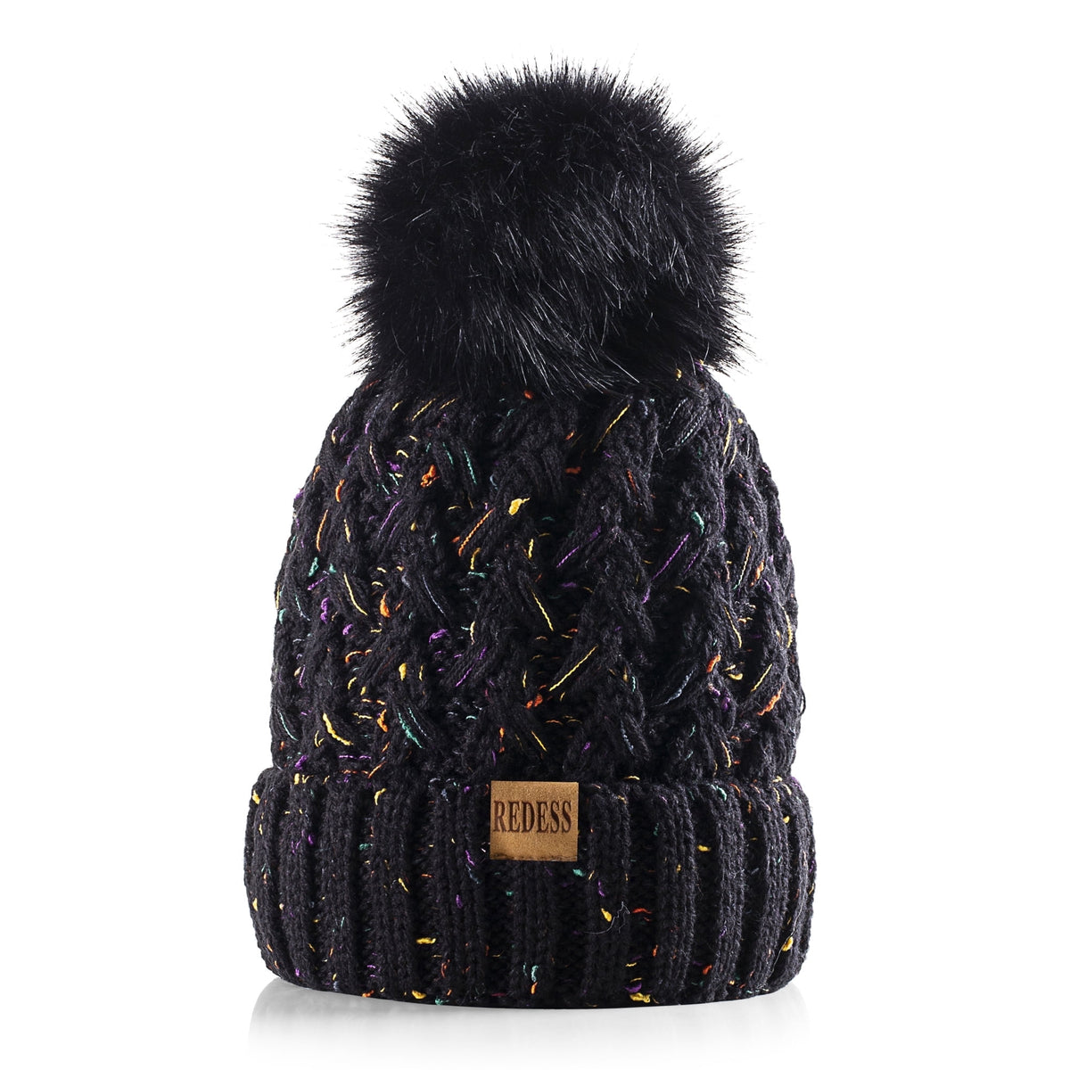 REDESS Women's Winter Pompom Beanie Hat for Women-White