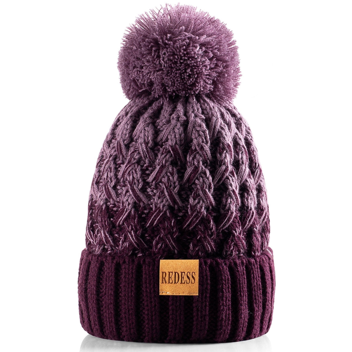 REDESS Women's Winter Pompom Beanie Hat for Women-White