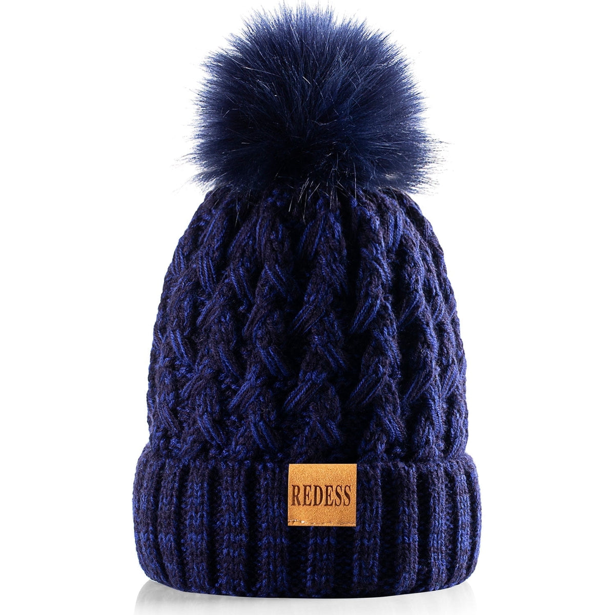 REDESS Women's Winter Pompom Beanie Hat for Women-White