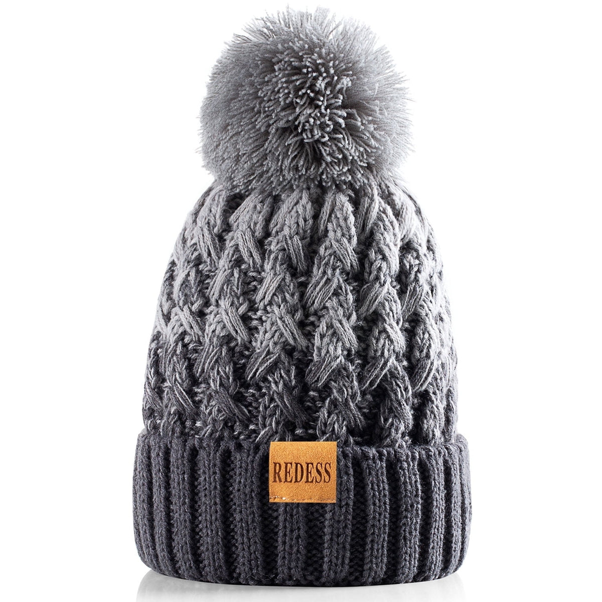 REDESS Women's Winter Pompom Beanie Hat for Women-White