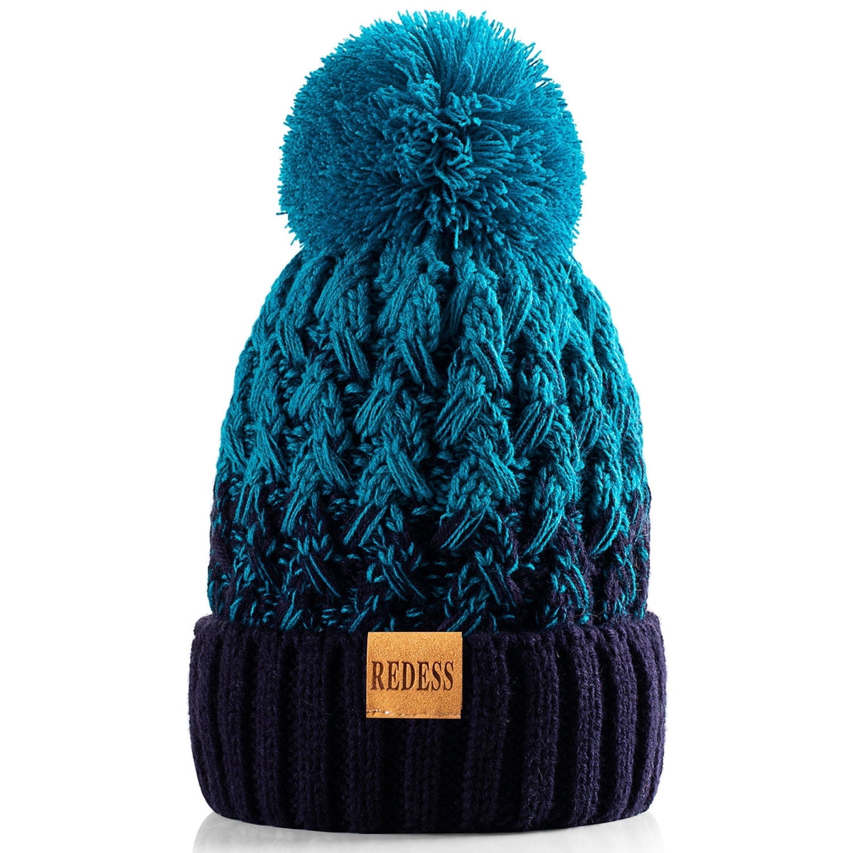 REDESS Women's Winter Pompom Beanie Hat for Women-White