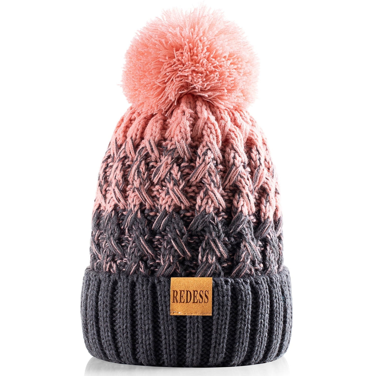 REDESS Women's Winter Pompom Beanie Hat for Women-White