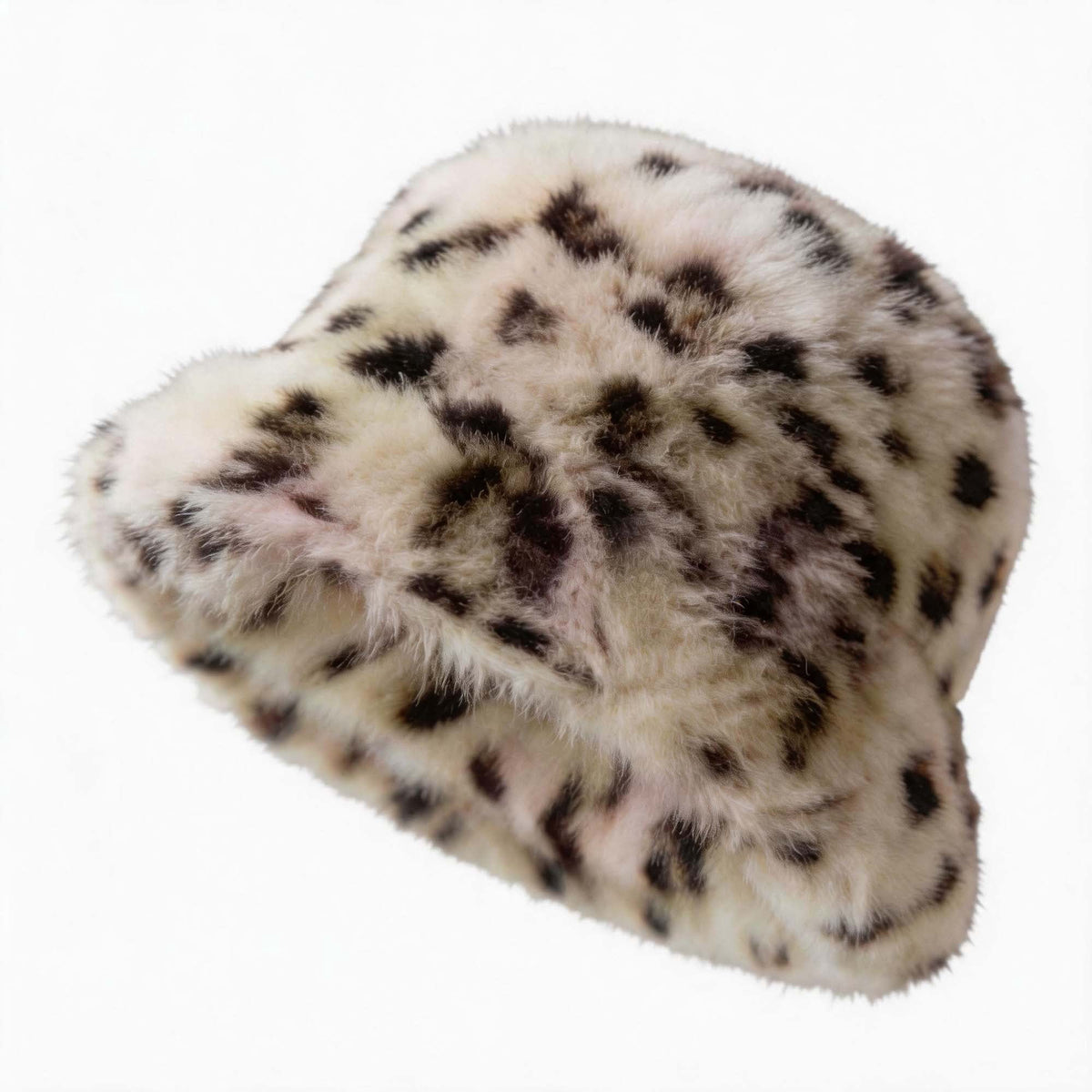 REDESS Womens Faux Fur Bucket Hat Winter Fluffy Warm Ladies Soft Cap Solid Color