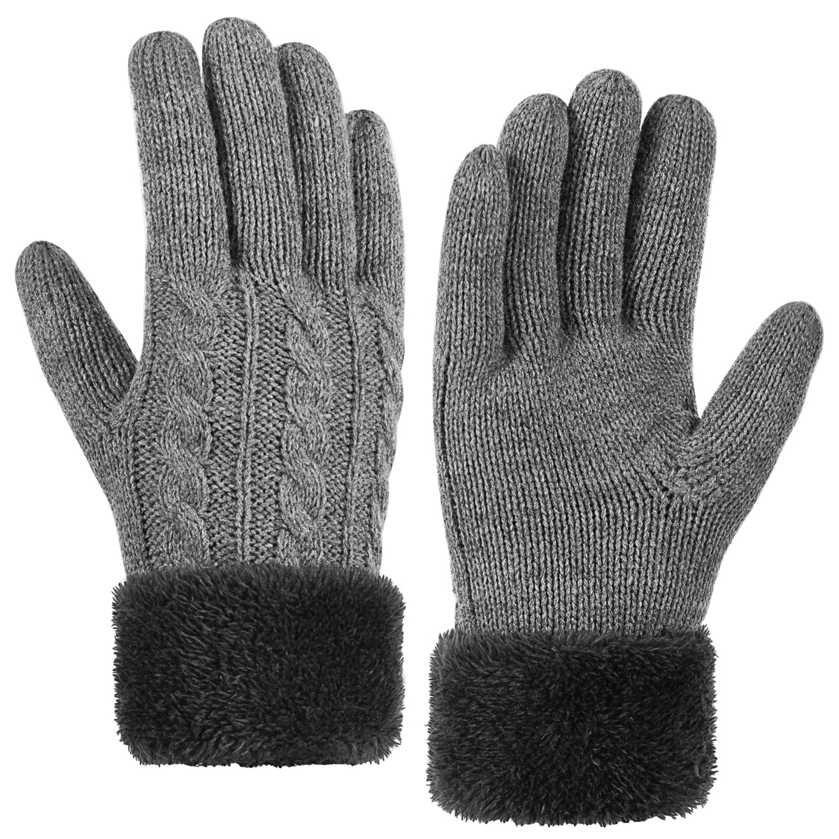 REDESS Women's Thermal Winter Gloves with Fleece Lining & Touch Screen,Black