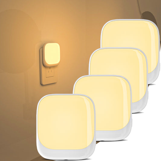 REDESS LED Night Light, Plug-in, Auto Dusk to Dawn Sensor,Adjustable Brightness and Color for Bathroom ,Hallway,Bedroom, Pack of 4