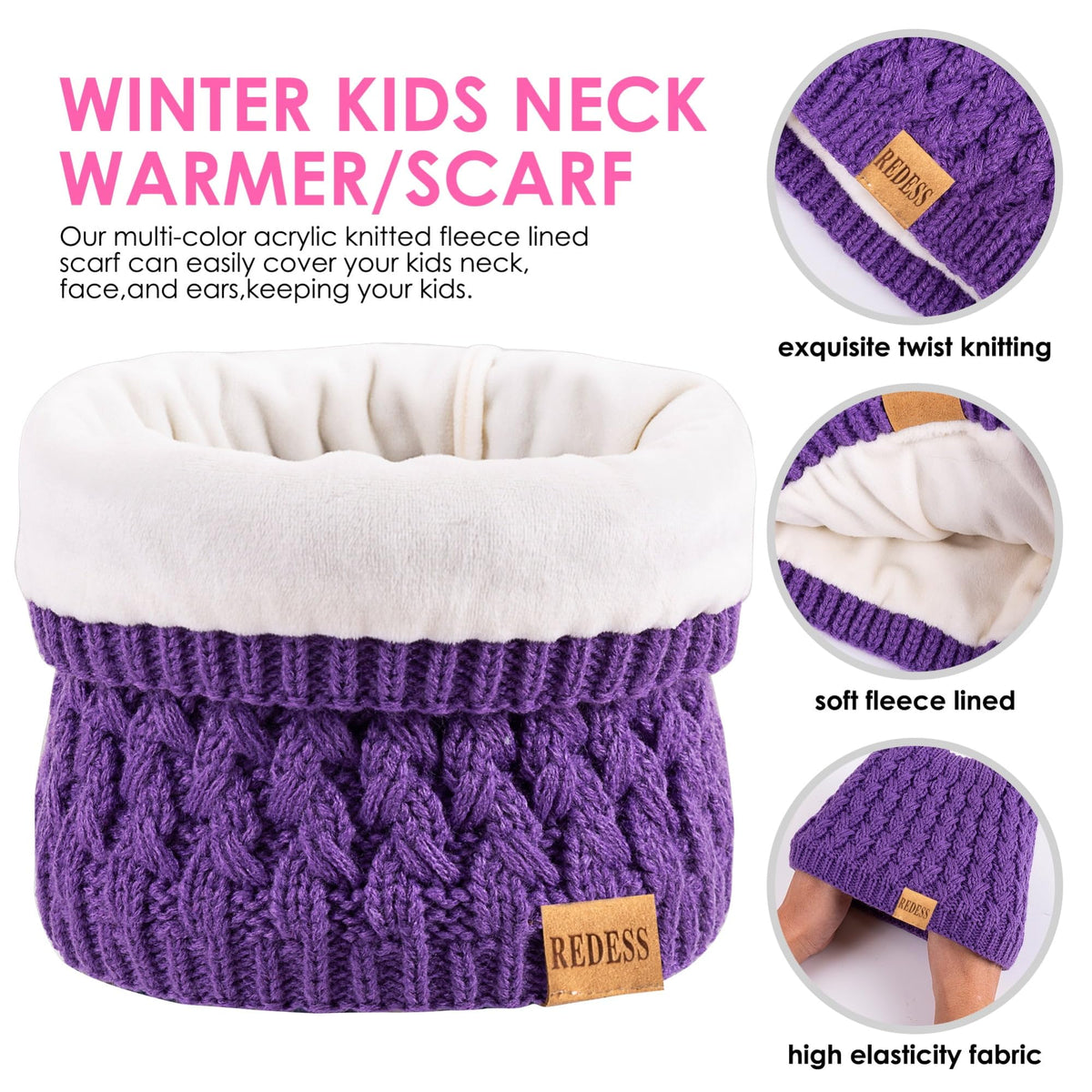 REDESS Unisex Kids Winter Beanie Hat, Gloves and Scarf Set, Acrylic, Multicolor, 3-9 Years