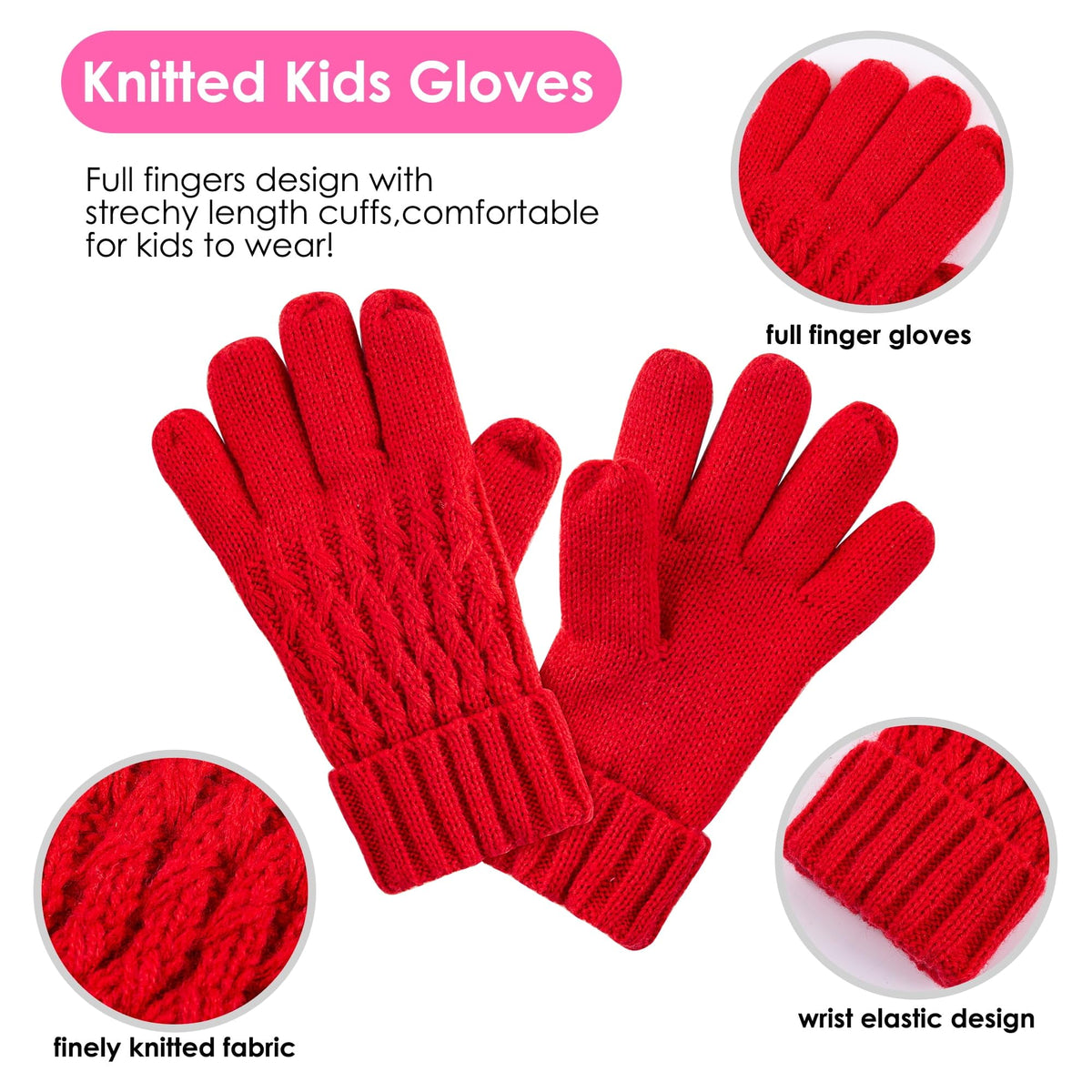 REDESS Unisex Kids Winter Beanie Hat, Gloves and Scarf Set, Acrylic, Multicolor, 3-9 Years