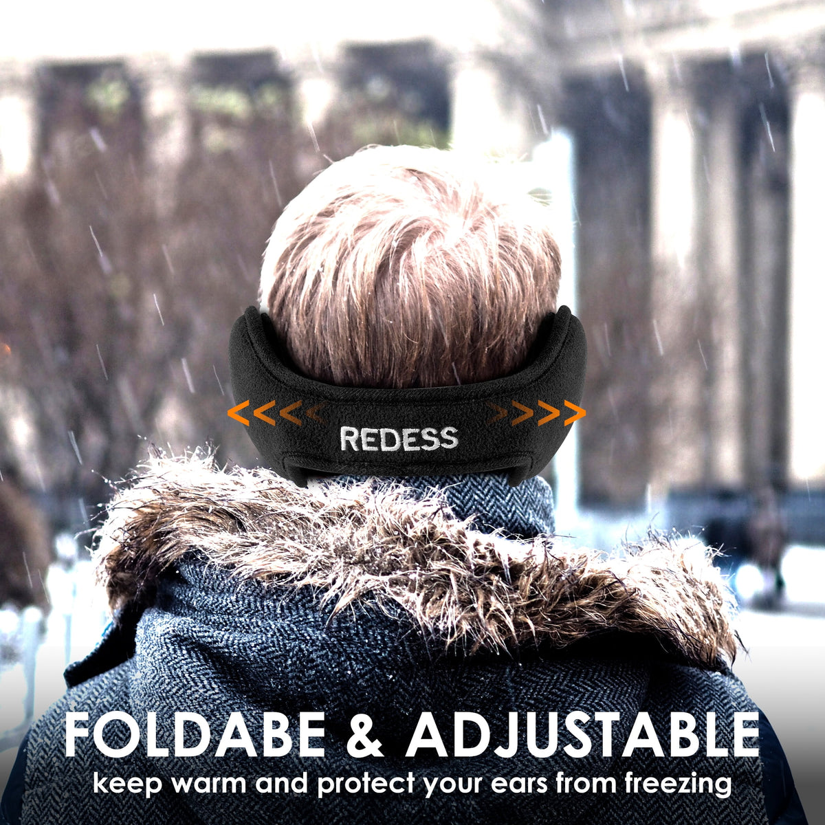 REDESS Ear Warmers for Men and Women Polar Fleece Kint Foldable Winter EarMuffs-2 pack