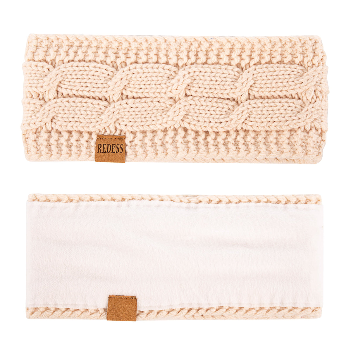 REDESS Winter Ear Warmer Headband for Women,Knit Thick Fleece Lined Cold Weather Warm Ear Muffs Headband