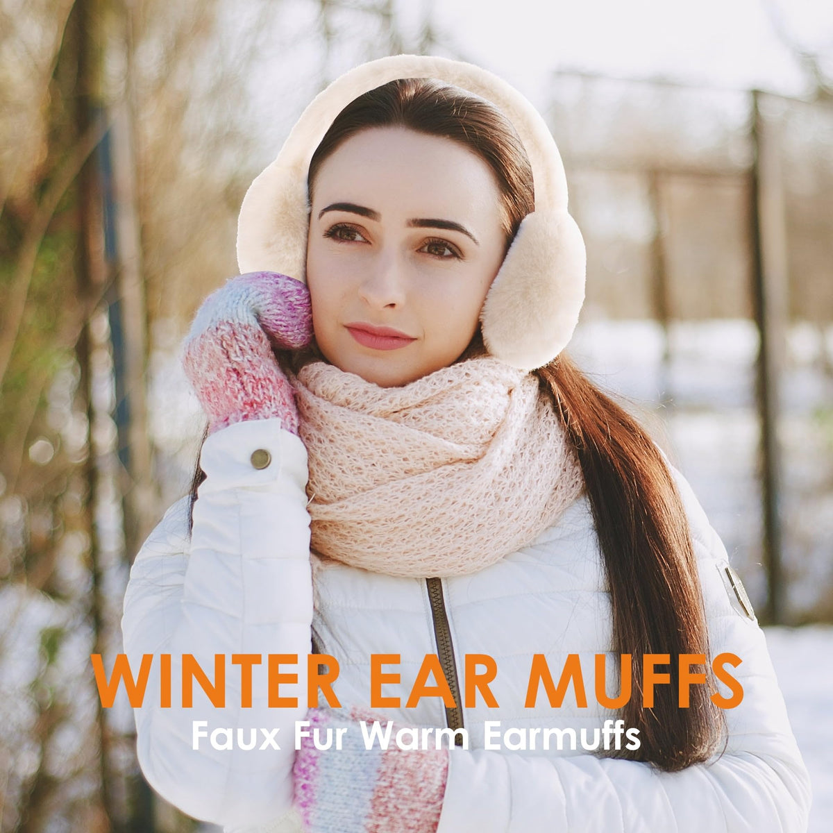 REDESS Women's Winter Warm Earmuffs Girls Faux Fur Cute Foldable Ear Warmers,Black