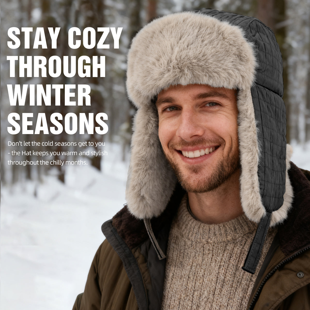 REDESS Unisex Trapper Hat Winter Warmer Ear Flaps Windproof Skiing Hat for Women Men