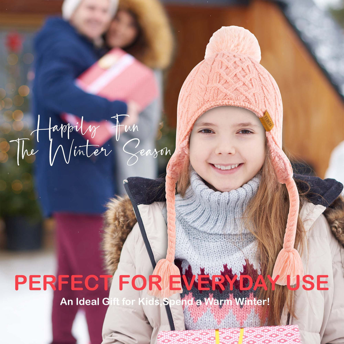 REDESS Kids Beanie Hat Children Boys Girls Winter Warm Knit Soft Cap 2 Pack