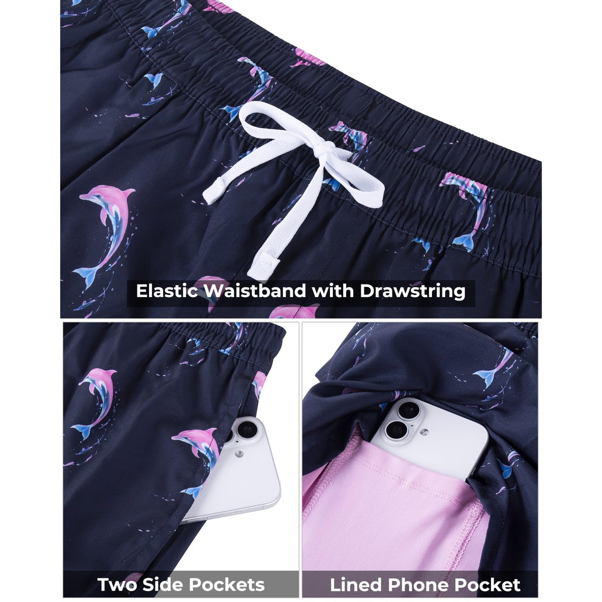 REDESS Mens Swim Trunks with Liner, Mens Athletic Running Workout Shorts 6" Inseam, Sizes S-2XL