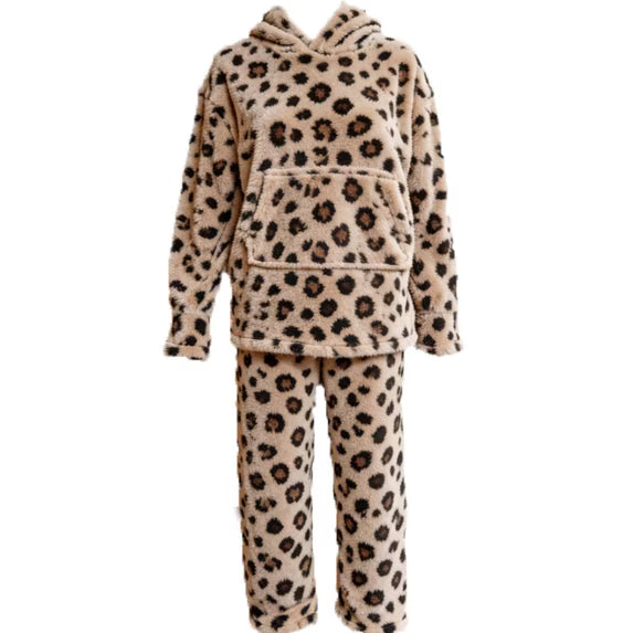 REDESS Women' s Fluffy Pajamas Set Fleece Pullover Pants Loose Plush Sleepwear 2 Piece Pjs Set Warm Loungewear Fuzzy