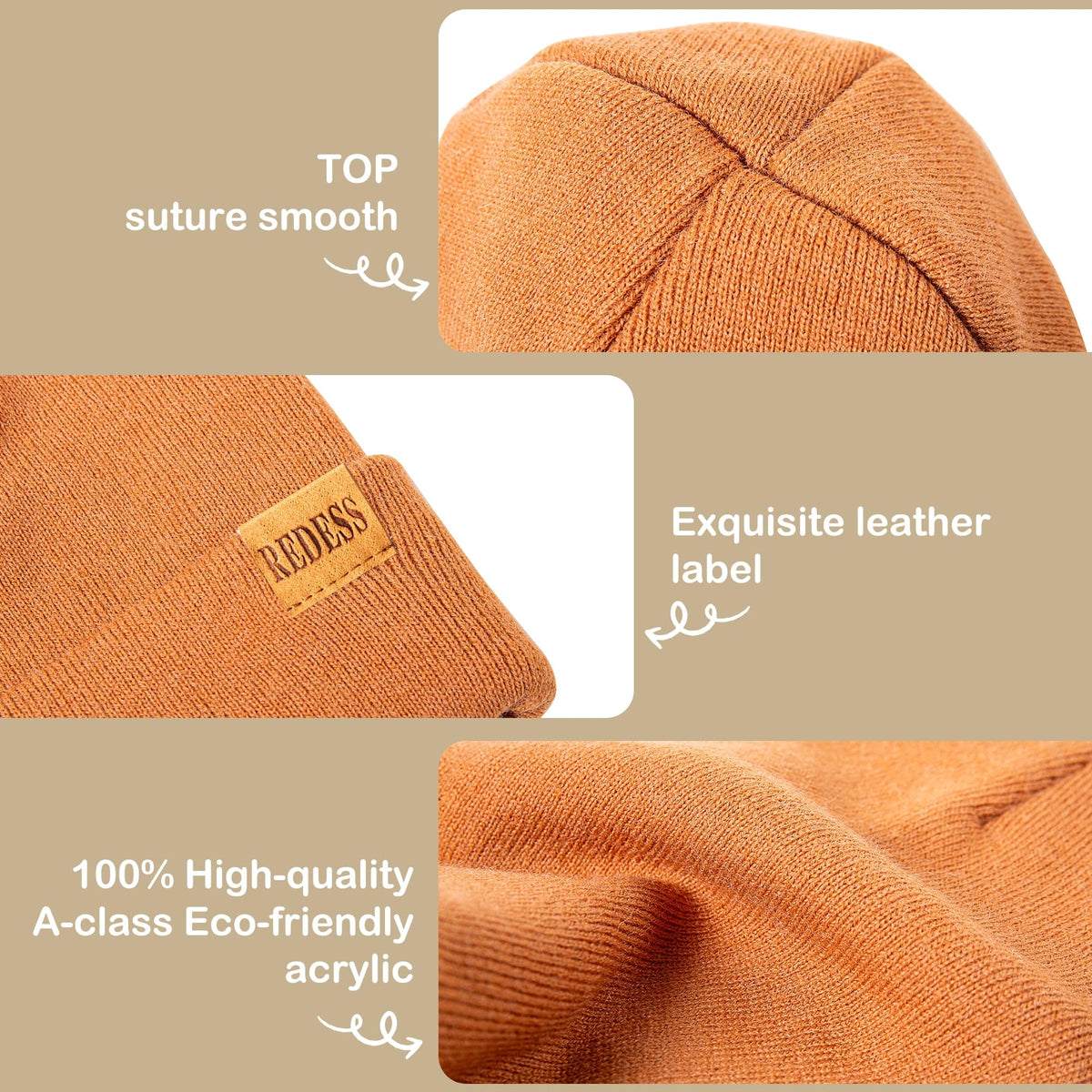 REDESS 3 pack Kids Warm Winter Knit Cuffed Beanie Hat for Boy and Girl 0-3 Year Old