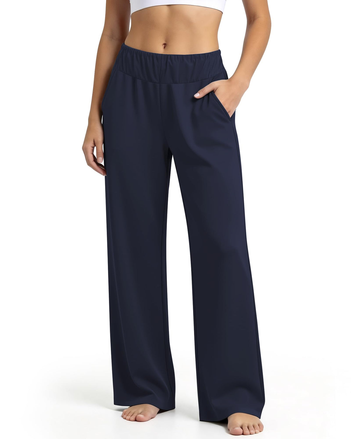 REDESS Pants for Women Elastic High Waisted Wide Leg Lounge Pants,Size S-2XL