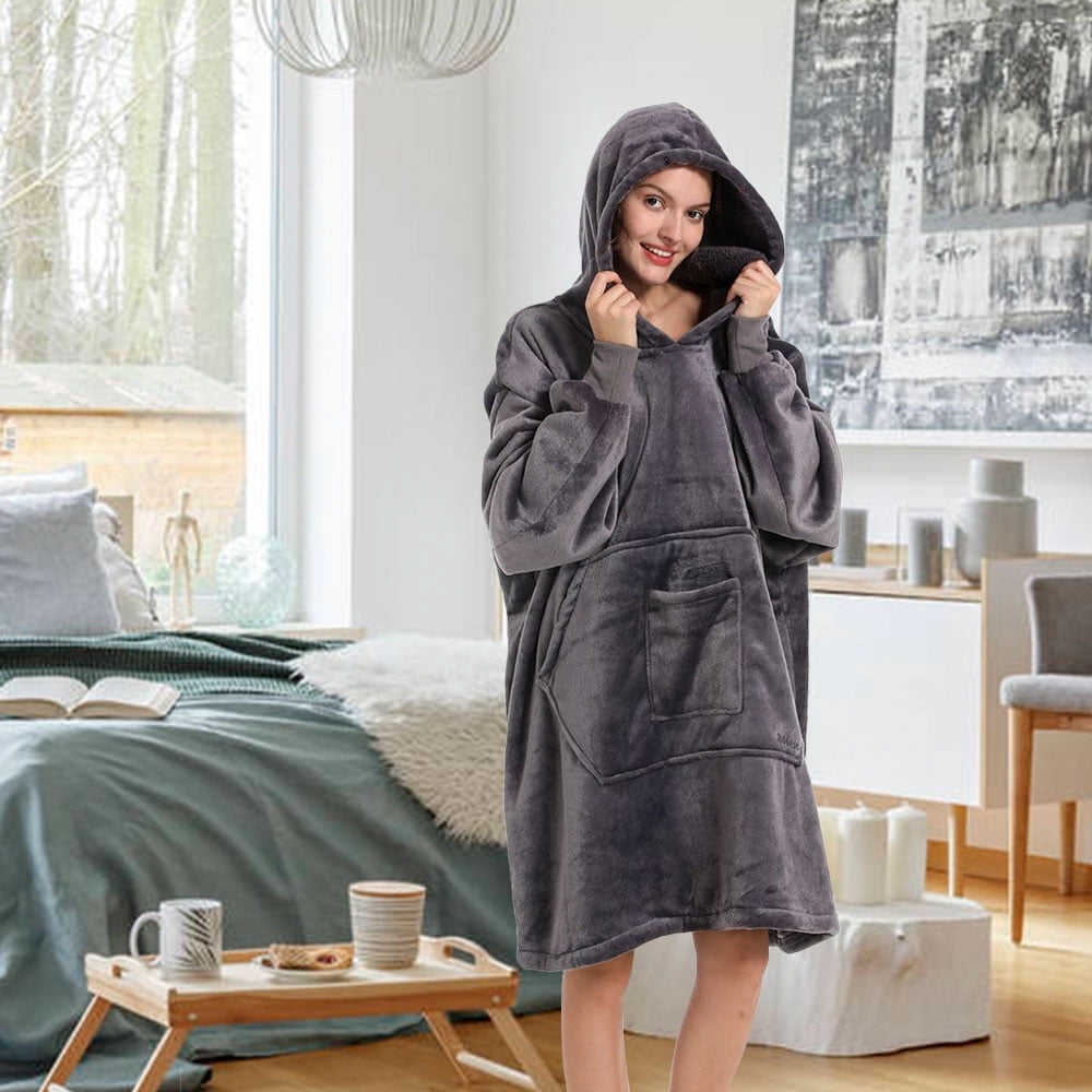 REDESS Wearable Blanket Hoodie, Oversized Blanket Hoodie Sweatshirt for Adults Women Men