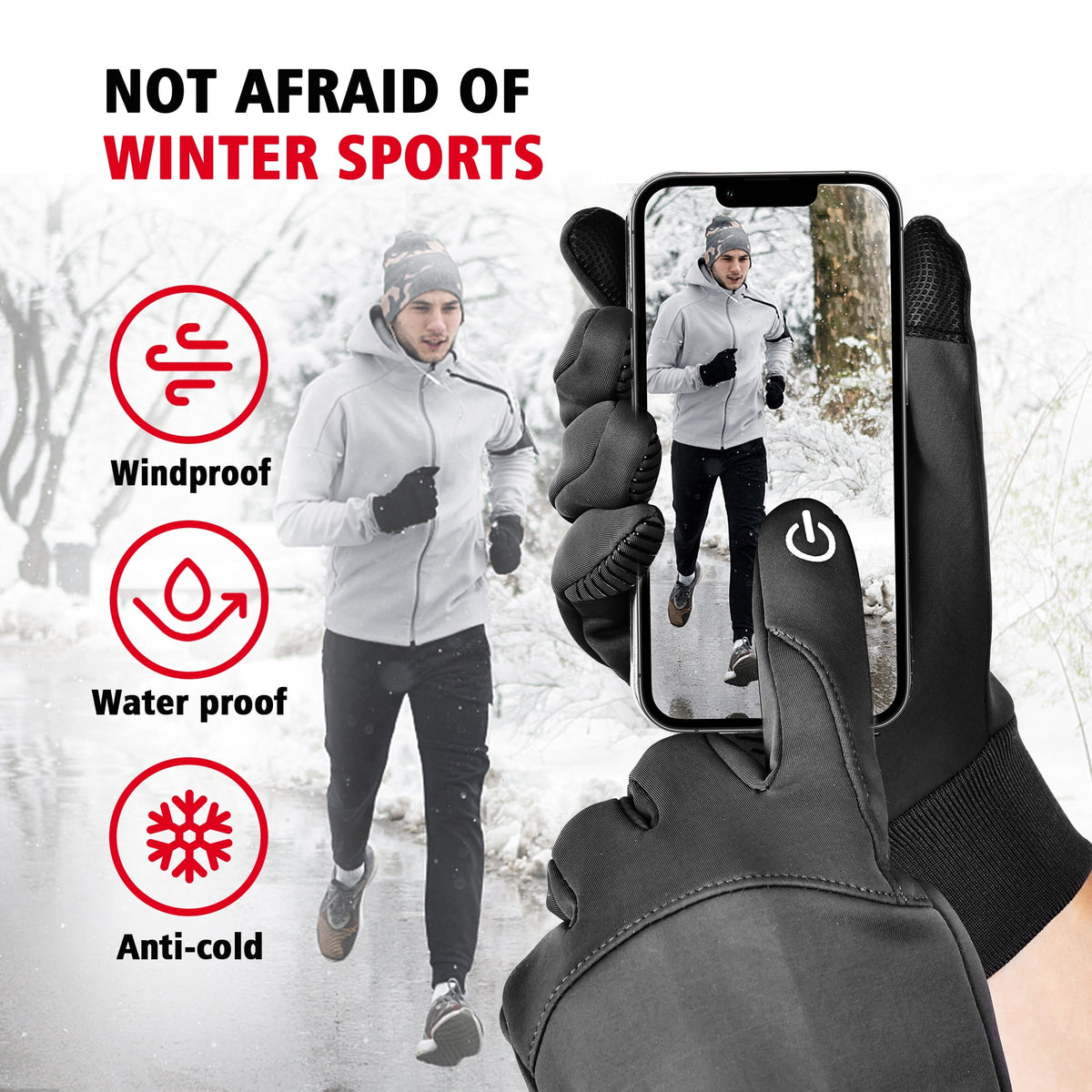 REDESS Winter Gloves for Men & Women, Touch Screen Warm Fleece Lined Gloves, Water?Resistant Windproof Non?Slip Daily Cold Weather Gloves