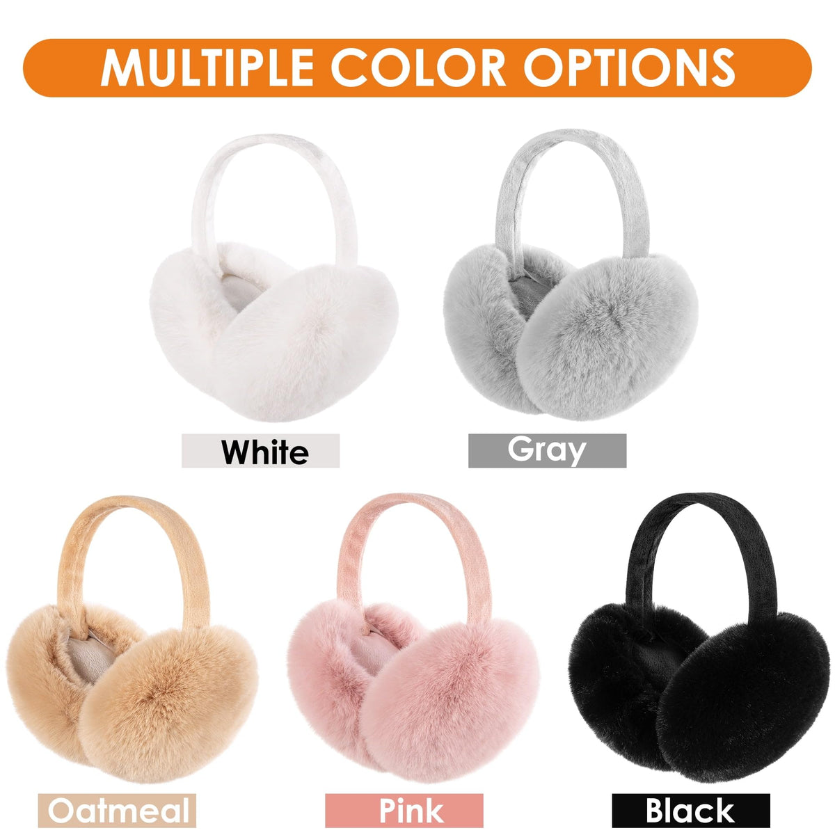 REDESS Winter Ear Warmers for Women Girls Faux Fur Cute Foldable Warm Earmuffs