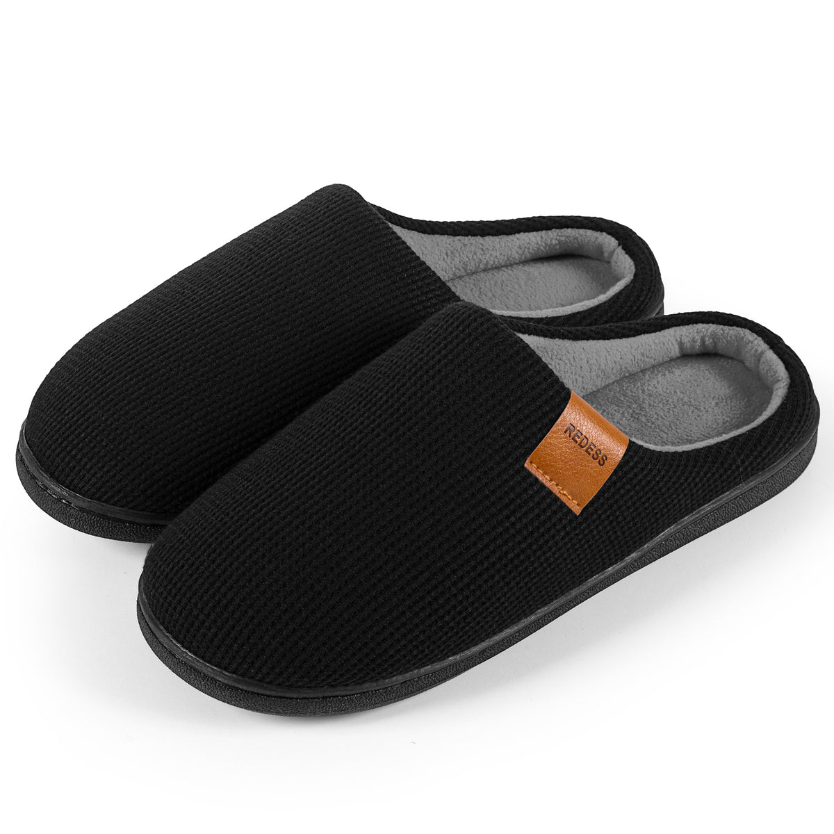 REDESS Slippers for Women & Men Closed Toe Faux Fur Memory Foam Comfy House Slippers for Women and Men