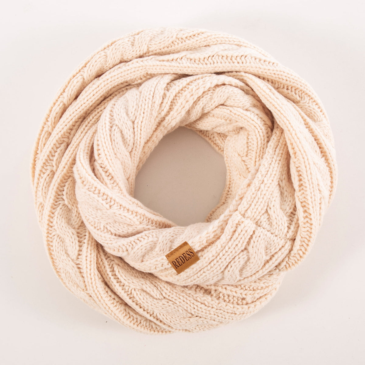 REDESS Winter Scarf for Women Knit Solid Color Pattern Infinity Circle Loop Scarves for Adult Unisex Cold Weather